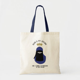 Hijab is mijn kroon - NIQAB - BLU - GLASSEN Tote Bag