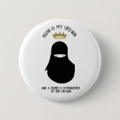 Hijab is mijn kroon - NIQAB Ronde Button 5,7 Cm (Voorkant)