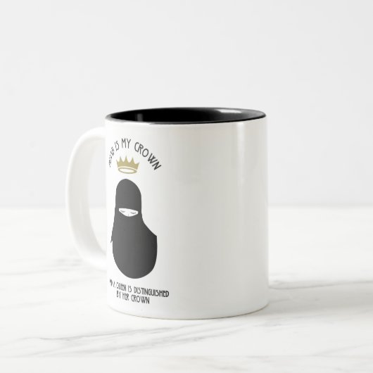 Hijab is mijn kroon - NIQAB Tweekleurige Koffiemok (Voorkant links)