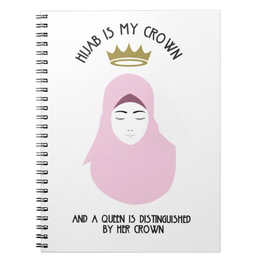 Hijab is mijn kroon - PINK Spiral notebook Notitieboek (Voorkant)