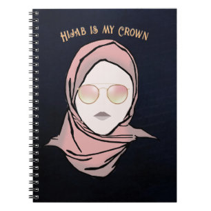 Hijab is Mijn Kroonillustratie Achtergrond zeema Notitieboek
