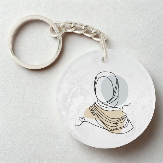 Hijab Lijn Kunst Marmor Sleutelhanger | Acrylen Sl