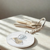 Hijab Line Art Marble Keychain | Acrylic Keychain