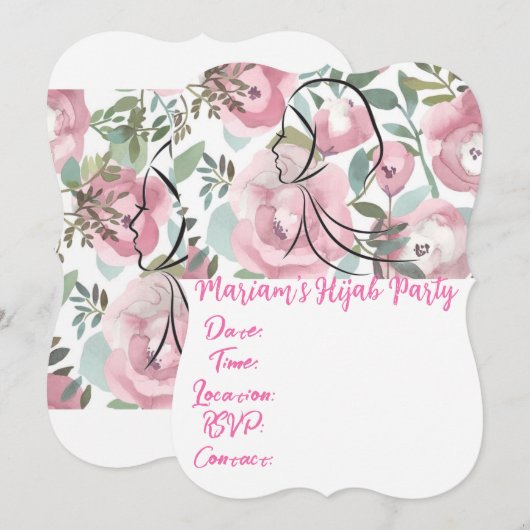 Hijab-partij Kaart (Voorkant / Achterkant)