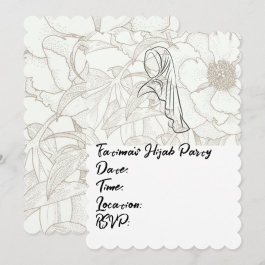 Hijab-partij Kaart (Voorkant / Achterkant)