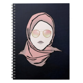 Hijab Pride | Achtergrond zeemacht Hijabi Illustra Notitieboek