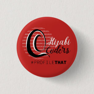 Hijabi Coders - Rood Ronde Button 3,2 Cm