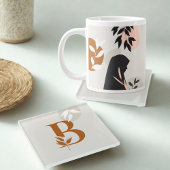Hijabi Girl Monogram Mug | Terracotta & Blush Boho Grote Koffiekop