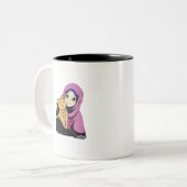 Hijabi-meisje Tweekleurige Koffiemok (Voorkant links)