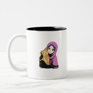 Hijabi-meisje Tweekleurige Koffiemok