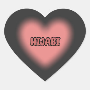 HIJABI Mooie Roze Hart Hijab Ontwerp Sticker