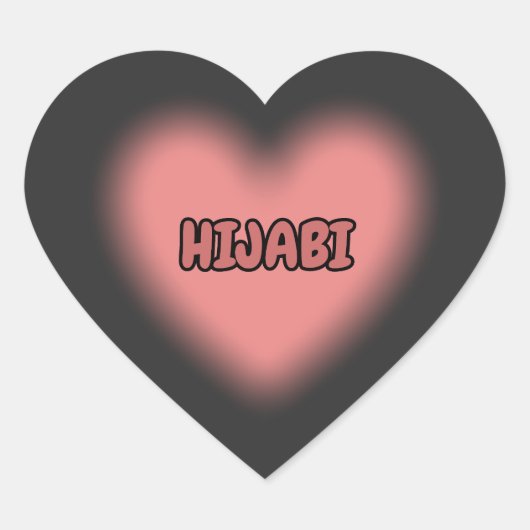 HIJABI Mooie Roze Hart Hijab Ontwerp Sticker (Voorkant)