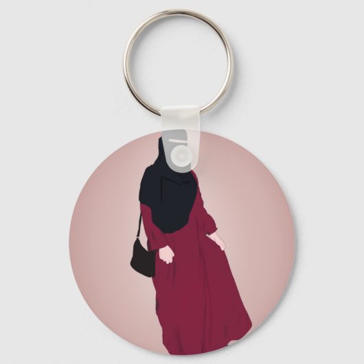 Hijabi - Muslimah - Hijab Hand draw - Niqab Sleutelhanger (Voorkant)