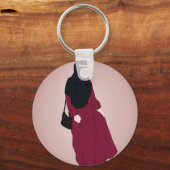 Hijabi - Muslimah - Hijab Hand draw - Niqab Sleutelhanger (Voorkant)