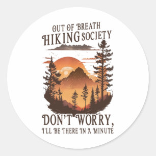 Hijgend Wandelsociëteit 4 Ronde Sticker