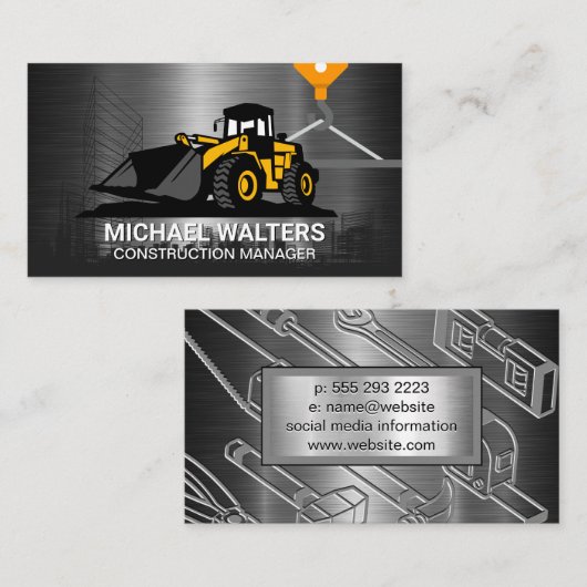 Hijskraan Bouw | Bouwvoertuig Visitekaartje (Voorkant / Achterkant)
