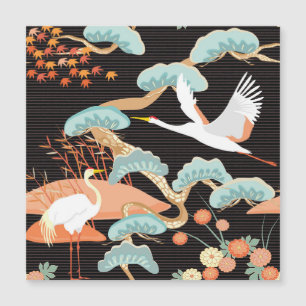 Hijskranen, reigers: Japans vogelpatroon.