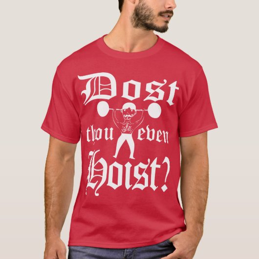 Hijst u ook maar? - Gewichtheffer Shirt (Voorkant)
