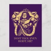 Hijst u zelfs, meneer?" Grappige Louis XIV Gym Briefkaart (Voorkant)