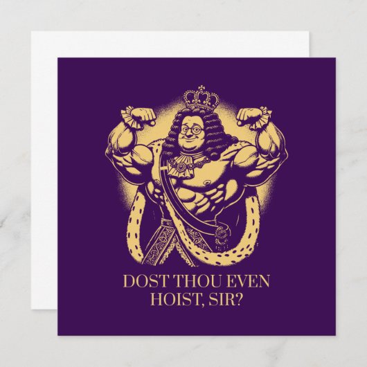 Hijst u zelfs, meneer?" Grappige Louis XIV Gym Kaart (Voorkant / Achterkant)