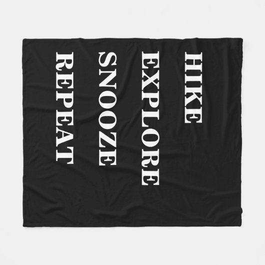 Hike Exken Snooze Herhalen | Creëer uw eigen Fleece Deken (Voorkant (Horizontaal))