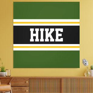 HIKE Fun Forest Groen Zwart Wit Gele Strepen Canvas Afdruk