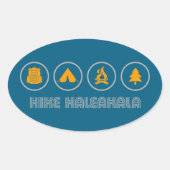 Hike Haleakala National Park Ovale Sticker (Voorkant)