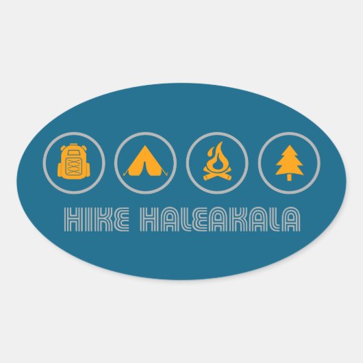 Hike Haleakala National Park Ovale Sticker (Voorkant)