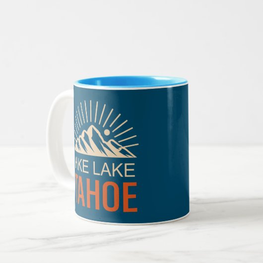 Hike Lake Tahoe Sunburst Tweekleurige Koffiemok (Voorkant links)