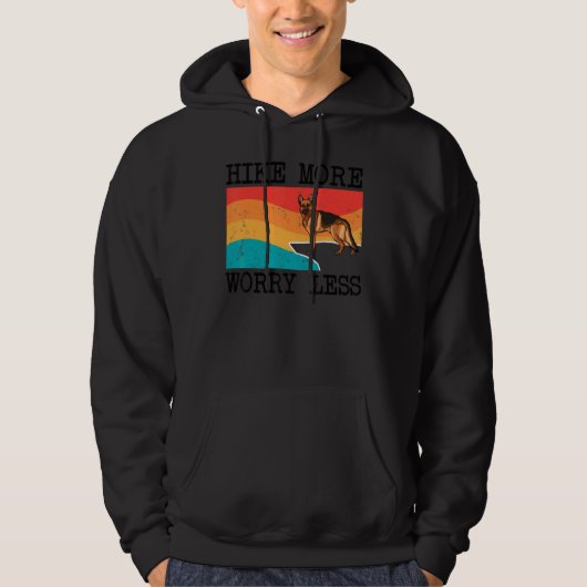 Hike more Angst Minder Duitse Shepherd Graphic Hik Hoodie (Voorkant)