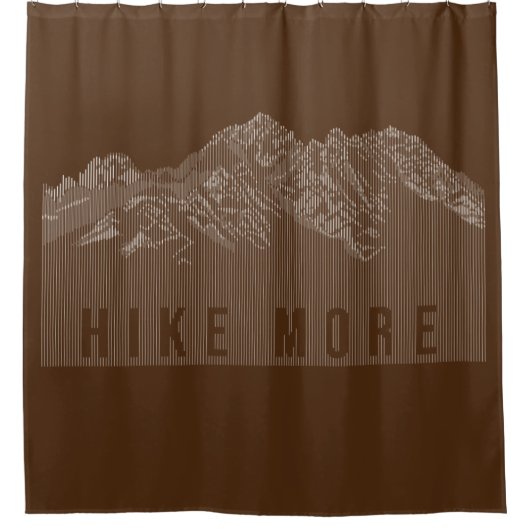 Hike More Mountains White Douchegordijn (Voorkant)