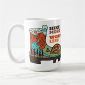 Hike More Worry Less Funny Camping Mug Koffiemok (Links)