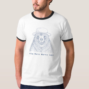 Hike more Worry less / glimlachte Beer T-Shirt