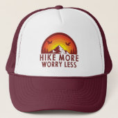 Hike More Worry Less, Hiking Trucker Pet (Voorkant)
