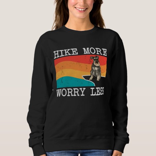 Hike More Worry Less Miniature Schnauzer Graphic H Trui (Voorkant)