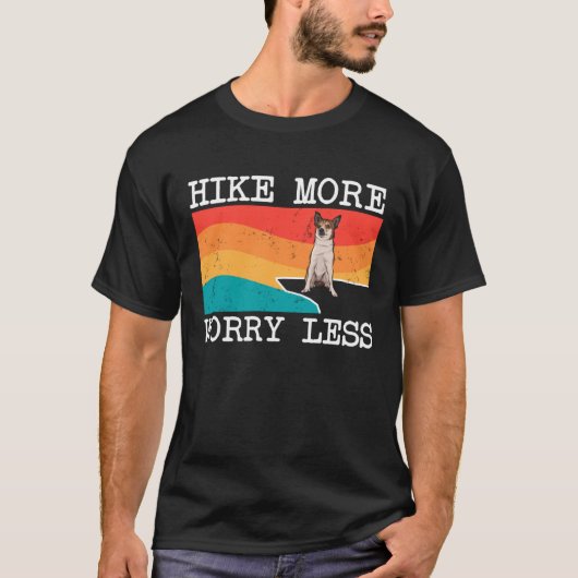 Hike More Worry Less Norwegian Lundehund Graphic H T-shirt (Voorkant)
