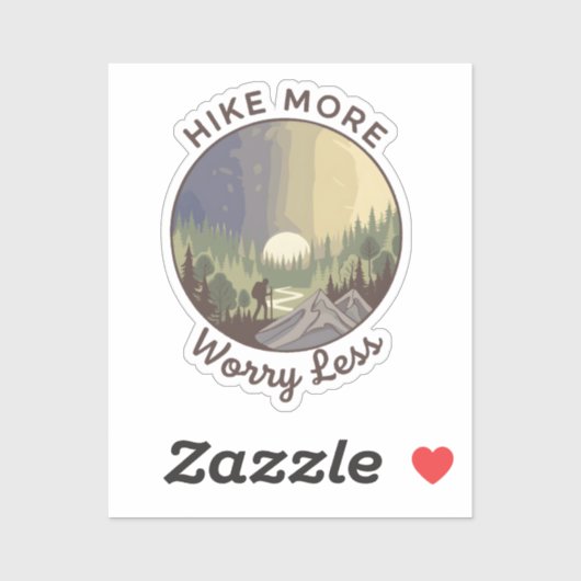 Hike More, Worry Less Sticker (Vel)