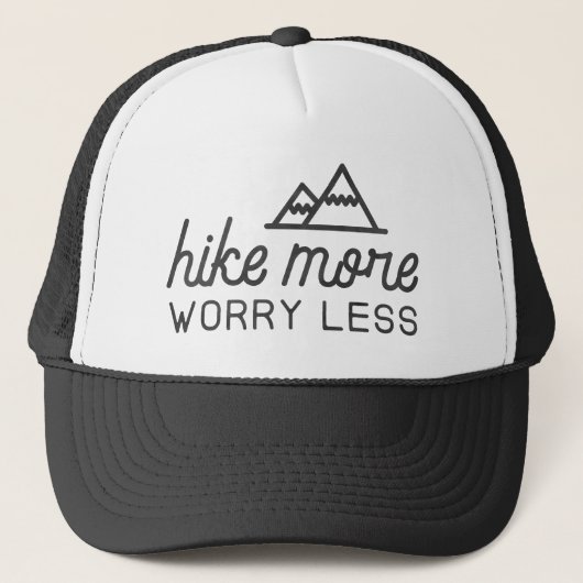 Hike more, Worry Miner Trucker Hat Pet (Voorkant)