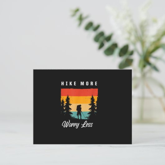 Hike more Worry Miness Hiking Apparel - Hiking Briefkaart (Staand voorkant)