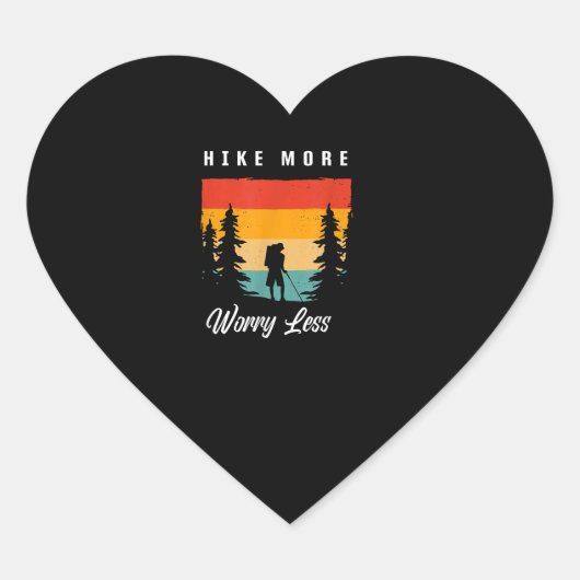Hike more Worry Miness Hiking Apparel - Hiking Hart Sticker (Voorkant)