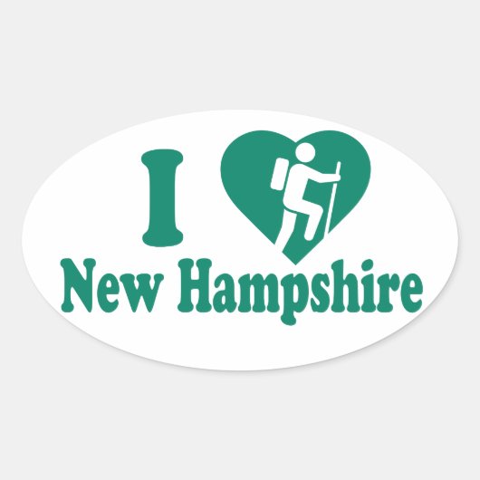 Hike New Hampshire Ovale Sticker (Voorkant)