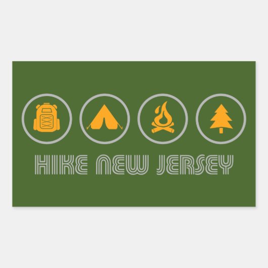 Hike New Jersey Rechthoekige Sticker (Voorkant)