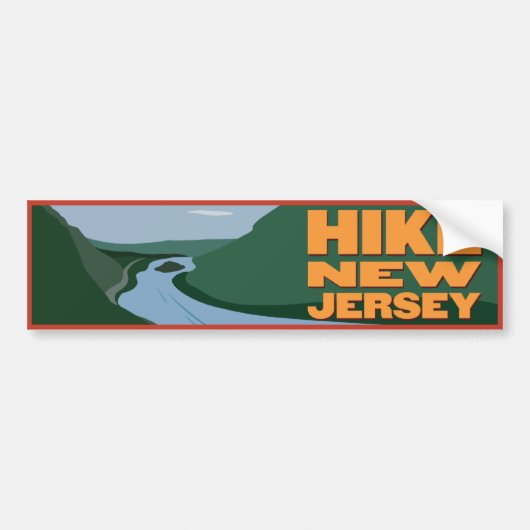 Hike New Jersey - Sticker (Voorkant)