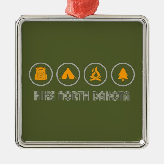 Hike North Dakota Metalen Ornament (Voorkant)