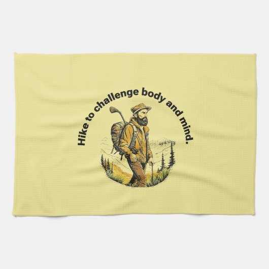 Hike om lichaam en geest uit te dagen. theedoek (Horizontaal)
