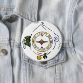 Hike Our Planet Hiker's Soul Compass 4-inch Button (In situ)