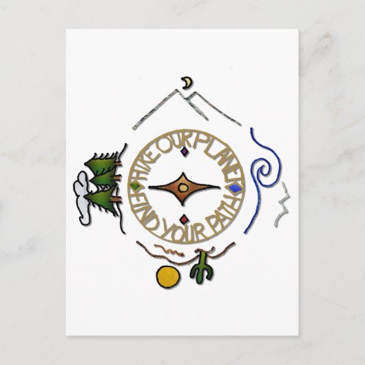 Hike Our Planet Hiker's Soul Compass Briefkaart (Voorkant)