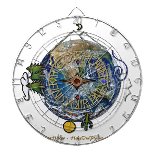 Hike Our Planet Hiker's Soul Compass Earth Dartbord (Voorkant)