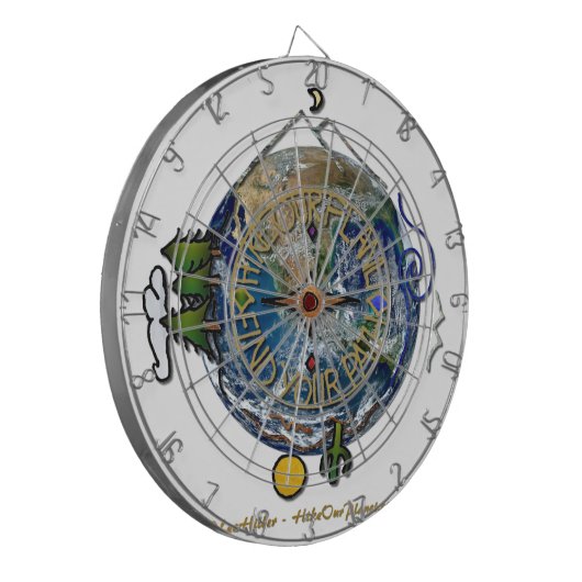 Hike Our Planet Hiker's Soul Compass Earth Dartbord (Voorkant Links)