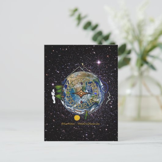 Hike Our Planet Hiker's Soul Compass Space Briefkaart (Staand voorkant)